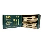MeeRoh 300 Pcs Wooden Utensil Set – Heavy Duty Disposable Silverware – Eco Friendly Wood Utensils Set for Parties & Weddings – Compostable Birch Wood Forks Spoons Knives – Biodegradable Cutlery