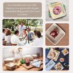 Naturally Chic Premium 6 Inch Square Bamboo Plates Disposable - 50 Pack - Biodegradable Palm Leaf Dessert Plates for Appetizers and Cocktail Party - Compostable and Eco-Friendly