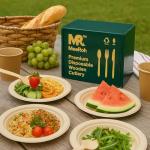 MeeRoh 300 Pcs Wooden Utensil Set – Heavy Duty Disposable Silverware – Eco Friendly Wood Utensils Set for Parties & Weddings – Compostable Birch Wood Forks Spoons Knives – Biodegradable Cutlery