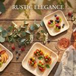 Naturally Chic Premium 6 Inch Square Bamboo Plates Disposable - 50 Pack - Biodegradable Palm Leaf Dessert Plates for Appetizers and Cocktail Party - Compostable and Eco-Friendly