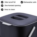 Compost Bin Kitchen, Sealed Countertop Compost Bin，No Filter Required, 0.7Gal Indoor Compost Bin, Compost Bucket with Lid and Handle (Gray)