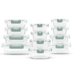 JoyJolt 24pc Borosilicate Glass Storage Containers with Lids | 12 Airtight/Freezer Safe Food Storage Containers for Pantry and Kitchen | Meal Prep Container for Lunch | Glass meal Set