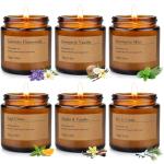 6-Pack Scented Candles for Home, 3.5 Oz Soy Wax Candles Gift Set with Lavender Chamomile & Eucalyptus Mint for Brithday Gifts Women, HomeMeditation & Spa