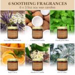6-Pack Scented Candles for Home, 3.5 Oz Soy Wax Candles Gift Set with Lavender Chamomile & Eucalyptus Mint for Brithday Gifts Women, HomeMeditation & Spa