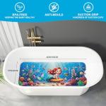 XIYUNTE Baby Bath Mat for Tub Non Slip Kids Bath Mat - 40''x16'' Extra Long Cartoon Bathtub Mat Non Slip Kids Shower Mat Eco-Friendly Toddler Bath Mats with Suction Cups, Machine Washable, Mermaid