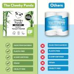 The Cheeky Panda Bamboo Toilet Paper Bulk | 12 Family Sized Rolls with 360 Soft Sheets Each (4320 Sheets) | Super Strong 3 Ply Biodegradable Toilet Paper