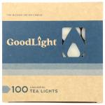 GoodLight Unscented Vegan and Paraffin-Free Tea Light Candles (100 Candles)