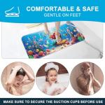 XIYUNTE Baby Bath Mat for Tub Non Slip Kids Bath Mat - 40''x16'' Extra Long Cartoon Bathtub Mat Non Slip Kids Shower Mat Eco-Friendly Toddler Bath Mats with Suction Cups, Machine Washable, Mermaid