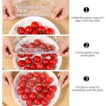 Fresh Keeping Bags 300pcs Reusable Disposable Food Cover Plastic Wrap Elastic Lids for Bowls Plate Covers For Kitchen Saver Bag(36CM)