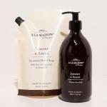 A LA MAISON Hand Soap Refill Pouch – Jasmine & Santal– Liquid Hand Wash Refill, Eco-Friendly & Recyclable – Plant-Based, Biodegradable, Made in France – 16.9 fl oz – Amber Collection