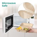 Fit Meal Prep 100 Pack 9x6 Compostable To Go Food Containers, Disposable To Go Boxes for Food, Lunch Boxes, Clamshell Take Out Containers with Lids, Eco Friendly Biodegradable, PFAS-Free, Bagasse