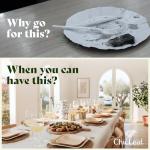 Chic Leaf Square Bamboo Palm Leaf Disposable Plates - 8" Pack of 100 - Biodegradable & Compostable Dinnerware - Disposable Party & Appetizer Plates - Sustainable Dessert Trays, Easter Meal Brunch