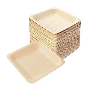 Perfectware Earth Friendly All Natural Premium Quality 100% Compostable & Biodegradable 5 Inch Birch Wood Disposable Plates. Great for Parties, Wedding Events (5.5" x 5.5" Appetizer Plate) 25 pc