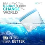 Reusable food container silicone bag, Upgrade second generation 6 Pcs Containers Storage, 100% Silicone Reusable Food Bag, Stand Up Preservation Bag, Rounded interior for easy cleaning.