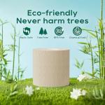 ECOLipak Bamboo Toilet Paper 3 Ply, Septic Safe Toilet Tissue, 12 Double Rolls, 320 Sheets Per Roll, Tree Free, Non Toxic, Soft and Absorbent, Eco Friendly Dye-Free Paper, Brown