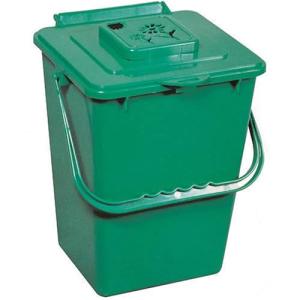 HomeStock 2.4-Gallon Kitchen Compost Collector Pail with Carbon Filter, High-Desnity Polythene, Carrying Handles, 8.5 x 9 x 11 inches, Green