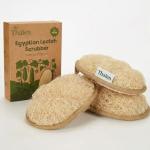 Natural Loofah Exfoliating Body Scrubber | Plastic Free, Non-Toxic, No PFAS, Organic Lufa Sponge | Lufas for Women | Bath Sponge | Zero Waste Egyptian Loofah Pack of 3 - Brown Cedar