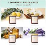 Candles for Home Scented, 4 Pack Soy Candle Non Toxic, Spring Scented Candles with Lavender Thyme, Magnolia & Sandalwood, Amber Patchouli, Lemon Eucalyptus - Candle Gifts Set for Women & Mothers Day