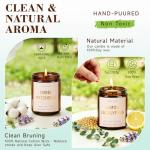 Candles for Home Scented, 4 Pack Soy Candle Non Toxic, Spring Scented Candles with Lavender Thyme, Magnolia & Sandalwood, Amber Patchouli, Lemon Eucalyptus - Candle Gifts Set for Women & Mothers Day