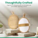 Natural Loofah Exfoliating Body Scrubber | Plastic Free, Non-Toxic, No PFAS, Organic Lufa Sponge | Lufas for Women | Bath Sponge | Zero Waste Egyptian Loofah Pack of 3 - Brown Cedar