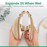 Natural Loofah Exfoliating Body Scrubber | Plastic Free, Non-Toxic, No PFAS, Organic Lufa Sponge | Lufas for Women | Bath Sponge | Zero Waste Egyptian Loofah Pack of 3 - Brown Cedar