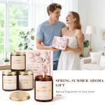 Candles for Home Scented, 4 Pack Soy Candle Non Toxic, Spring Scented Candles with Lavender Thyme, Magnolia & Sandalwood, Amber Patchouli, Lemon Eucalyptus - Candle Gifts Set for Women & Mothers Day