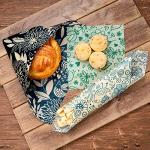 Akeeko Reusable Beeswax Food Wraps - Assorted 9 Packs, Reusable, Plastic-Free Food Storage, 5 Small, 2 Medium, 1 Large, 1 Extra Large Wraps with Flower and Birds Pattern
