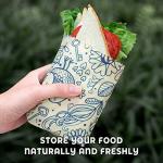Akeeko Reusable Beeswax Food Wraps - Assorted 9 Packs, Reusable, Plastic-Free Food Storage, 5 Small, 2 Medium, 1 Large, 1 Extra Large Wraps with Flower and Birds Pattern
