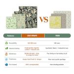 Akeeko Reusable Beeswax Food Wraps - Assorted 9 Packs, Reusable, Plastic-Free Food Storage, 5 Small, 2 Medium, 1 Large, 1 Extra Large Wraps with Flower and Birds Pattern