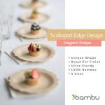 Bambu Pack of 25-9 Inch Disposable Bamboo Plates Fancy, Biodegradable Eco Friendly Products, Bamboo Disposable Plates for Party, Weddings, and Events, Great For Any Occasion, Compostable Plates