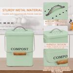 ayacatz Stainless Steel Compost Bin for Kitchen Countertop Compost Bin,1 Gallon, Kitchen Trash Can -Includes Charcoal Filter,Compost with Lid-Green