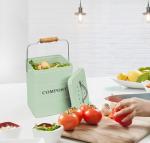 ayacatz Stainless Steel Compost Bin for Kitchen Countertop Compost Bin,1 Gallon, Kitchen Trash Can -Includes Charcoal Filter,Compost with Lid-Green