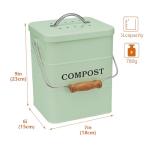 ayacatz Stainless Steel Compost Bin for Kitchen Countertop Compost Bin,1 Gallon, Kitchen Trash Can -Includes Charcoal Filter,Compost with Lid-Green