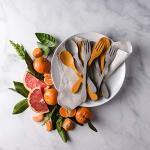 Knork Eco Togo Ware Reusable Bamboo astrik Eco Plant-Based Utensil Lunch Pack,Blue, Orange, Gray