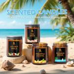 Scented Candles Set, 4 Pack Soy Candles for Home Scented, Candle Gifts for Men Women, Scents of Pineapple Cocktail/Coconut Vanilla/Pink Sands/Bahamian Breeze