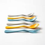 Knork Eco Togo Ware Reusable Bamboo astrik Eco Plant-Based Utensil Lunch Pack,Blue, Orange, Gray