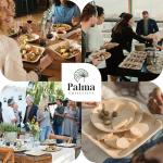Palma Collective Palm Leaf Plates 48 Pack (24 Round + 24 Square 8 Inch) - Heavy Duty Compostable Disposable Plates Like Bamboo - Eco Friendly Biodegradable Party Plates for Wedding Events