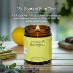 Fontana Candle Co Wood Wick Beeswax Jar Candle, Lemongrass Eucalyptus – Made Safe with Coconut Oil & Pure Essential Oils – 35+ Hrs Clean Burn, Long Lasting and Non-Toxic Candles for Home & Room Decor