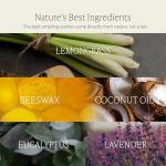 Fontana Candle Co Wood Wick Beeswax Jar Candle, Lemongrass Eucalyptus – Made Safe with Coconut Oil & Pure Essential Oils – 35+ Hrs Clean Burn, Long Lasting and Non-Toxic Candles for Home & Room Decor