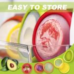 LYLHZRMDGC Set of 4 Fresh Food Containers, Fresh Pod, Reusable Silicone Storage Pods for Avocado, Onions, Tomatoes, Garlic – Anti-Oxidation for Fridge, Send Goods from Local Warehouse