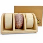 Shampoo Bar Holder for Shower, 3-Slot Soap & Conditioner Organizer with Drainage - Keeps Bars Dry & Lasts Longer - Modern Bathroom Organizer by Essence & Abode (Beige)