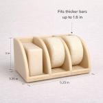 Shampoo Bar Holder for Shower, 3-Slot Soap & Conditioner Organizer with Drainage - Keeps Bars Dry & Lasts Longer - Modern Bathroom Organizer by Essence & Abode (Beige)