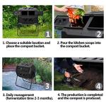 Saturnpower Large Composting Tumbler Dual Chamber Outdoor Garden Rotating Compost Bin Tumbling Composter with Sliding Door (43 Gallon, Black)