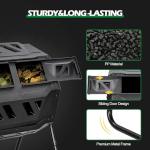 Saturnpower Large Composting Tumbler Dual Chamber Outdoor Garden Rotating Compost Bin Tumbling Composter with Sliding Door (43 Gallon, Black)