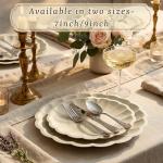 WELLIFE 100 Count 9 Inch Party Paper Plates - Compostable & Eco-Friendly, Natural Scalloped Plates Disposable Dinner Plates for Picnic,Birthday-100% Sugarcane,Leak Resistant