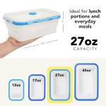 ECOBERI Collapsible Silicone Food Storage Containers, BPA Free, Microwave, Freezer and Dishwasher Safe, Lunch, Meal Prep, Travel, Space-Saving