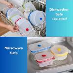ECOBERI Collapsible Silicone Food Storage Containers, BPA Free, Microwave, Freezer and Dishwasher Safe, Lunch, Meal Prep, Travel, Space-Saving