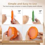 TQRR Set of 4 Reusable Silicone Food Storage Containers for fridge - Fruit and Vegetable Storage, Avocado Saver, Ideal for Apple, Onion, Tomatoes, Lemons, Orange and Potatoes