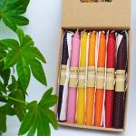 Set of 14 9 Inch Beeswax Taper Candles - Smokeless Unscented Long Burning Dripless Candles for Wedding, Home Decor, Dinner Party, and Holiday Gifting