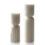 Set of 2 Ribbed Pillar Candles Handmade Soy Wax Scented Ribbed Candles,Hourglass Pillar Candle,Wax Elegant Bubble Natural Aesthetic Candle Housewarming Gift Home Room Shelf Decor Idea(White)